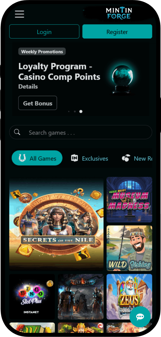 Mint in Forge Casino mobile app