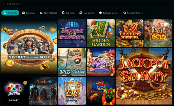 Mint in Forge Casino game selection
